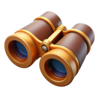 extraordinary bold surreal Ultra-detailed, photorealistic, isolated cutout Professional render of a pair of binoculars with brass accents and adjustable lenses with Transparent Background precision png
