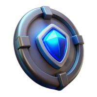 exquisite reflective traditional Hyper-specific concept art style, isolated cutout, single stylized energy shield generator emitting a faint blue glow with Transparent Background crisp png
