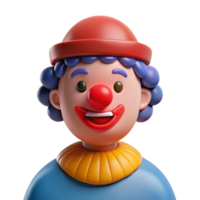 bold magnificent Clown with red nose with Transparent Background high quality png