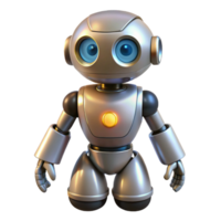 exemplary rustic Robot with glowing eyes with Transparent Background museum quality png