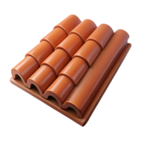 captivating renaissance Photorealistic, isolated cutout of a single, clay roof tile with Transparent Background crisp png