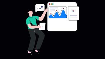 Online Analysis 2D Motion Graphics Animation 4K Alpha channel Looped video