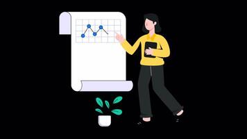 Financial Analysis 2D Motion Graphics Animation 4K Alpha channel Looped video