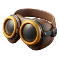 beautiful exemplary Ultra-detailed, photorealistic, isolated cutout, professional render of a vintage aviator goggles with Transparent Background png