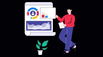 Web Traffic 2D Motion Graphics Animation 4K Alpha channel Looped video