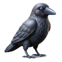 exquisite art deco A single, realistic raven with glossy feathers, with Transparent Background handcrafted png