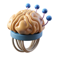 energetic wonderful Photorealistic professional render of a single, advanced neural implant with fiber optic cables with Transparent Background impeccable png