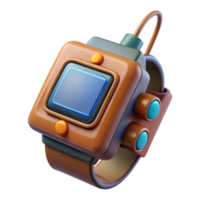 beautiful bohemian Ultra-detailed professional render of a retro-futuristic wrist communicator with an analog display and antenna, isolated cutout with Transparent Background expertly shot png