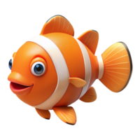 alluring joyful surreal A vibrant clownfish, swimming with Transparent Background authentic png