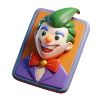 beautiful quintessential A single, stylized playing card, the Joker with Transparent Background png