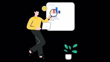 Web Analytics 2D Motion Graphics Animation 4K Alpha channel Looped video
