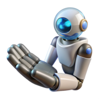 calm beautiful Artificial intelligence robot hand holding an object with Transparent Background sharp png