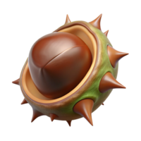 breathtaking timeless Hyper-specific, photorealistic, isolated cutout of a single, open chestnut burr with Transparent Background png