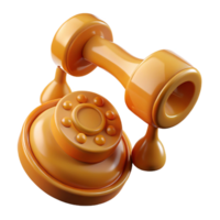 beautiful iconic Hyper-specific, professional render of a single, levitating, vintage telephone receiver dripping with honey Isolated cutout with Transparent Background png