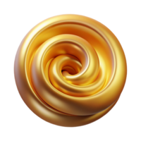 acclaimed avant-garde Concept art style, professional render of a single, isolated, floating, golden spiral, radiating subtle energy Isolated cutout with Transparent Background refined png