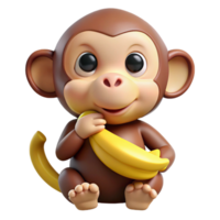 impressive nordic Monkey eating banana with Transparent Background precision png