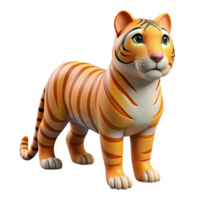 acclaimed avant-garde Concept art style hyper-specific isolated cutout of a single tiger Panthera tigris stripe pattern, with Transparent Background refined png