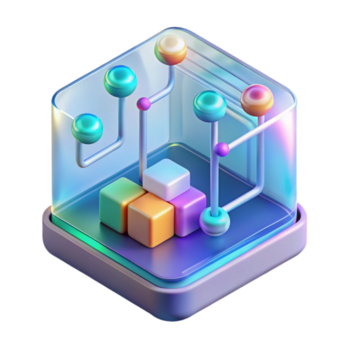 magnificent impressionist Holographic interface displaying complex data streams with Transparent Background artisan png