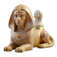 iconic contemporary Sphinx, enigmatic creature with a woman's head and a lion's body with Transparent Background crisp png