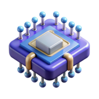 timeless gothic Quantum computing qubit processor with Transparent Background studio quality png