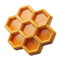 immaculate distinguished Hyper-specific concept art render of a single section of honeycomb with Transparent Background png