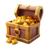 romantic radiant A treasure chest overflowing with gold with Transparent Background genuine png