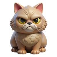 quintessential baroque A grumpy Persian cat with flattened ears with Transparent Background handcrafted png