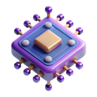 enchanting energetic impressionist Quantum computing qubit processor with Transparent Background professional png
