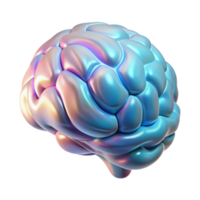 radiant inspired Concept art style, isolated cutout of a holographic projection of a human brain, highly detailed, hyper-specific with Transparent Background png