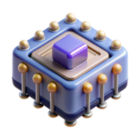 magnificent impressionist Quantum computing qubit processor with Transparent Background refined png