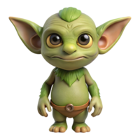 mesmerizing harmonious impressionist A small, furry goblin with pointed ears, with Transparent Background refined png