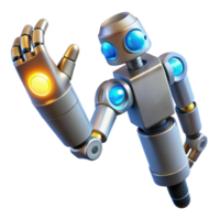 romantic impressive Robotic exoskeleton arm with hydraulics and glowing power indicators with Transparent Background gallery standard png