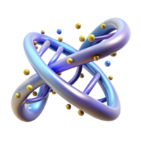 alluring baroque A DNA double helix composed of glowing particles with Transparent Background original png