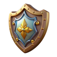 intense serene An ornate shield with mythological symbols with Transparent Background crisp png