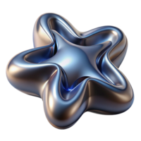 alluring celebrated Concept art style, isolated cutout of a single, morphing, abstract shape made of liquid metal with Transparent Background png