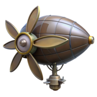dramatic memorable Steampunk dirigible propeller with large blades and a central hub with Transparent Background png