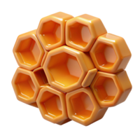 romantic captivating Hyper-specific concept art render of a single section of honeycomb with Transparent Background flawless png