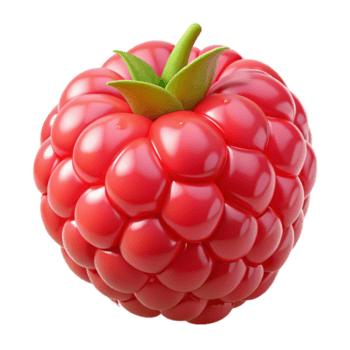 serene nostalgic victorian Red ripe raspberry with Transparent Background high resolution png