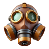 wonderful classic Steampunk gas mask with tinted lenses and a filter canister with Transparent Background fine detail png