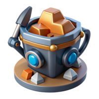 notable vintage Hyper-specific, concept art style isolated cutout of a futuristic mining tool, ultra-detailed with Transparent Background expertly shot png