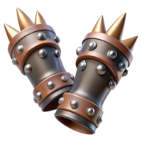 mesmerizing distinguished A pair of gauntlets with metal spikes, with Transparent Background png