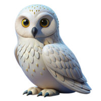 alluring bohemian A perched snowy owl with Transparent Background sharp png