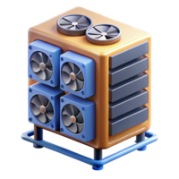 serene passionate artistic Server rack with cooling fans with Transparent Background sharp png