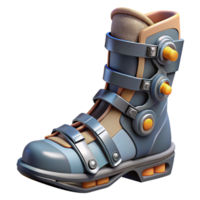 alluring sought-after Ultra-detailed isolated cutout biomechanical boot, reinforced sole, hydraulic pistons, articulated ankle support, with Transparent Background png