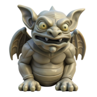 alluring contemporary Stone gargoyle, grotesque face, with Transparent Background original png