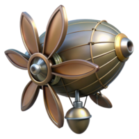 romantic impressive Steampunk dirigible propeller with large blades and a central hub with Transparent Background top-tier png
