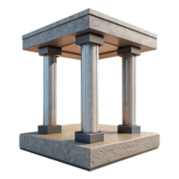 tranquil extraordinary Concrete pillar support structure, with Transparent Background high quality png
