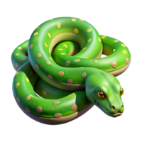 celebrated retro A slithering green tree python with Transparent Background authentic png