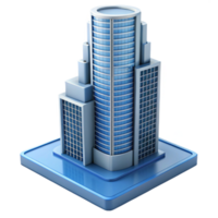 playful pristine Modern skyscraper architectural model with Transparent Background top-tier png