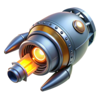 fascinating quintessential Spaceship engine nozzle with intricate details and glowing exhaust port with Transparent Background png